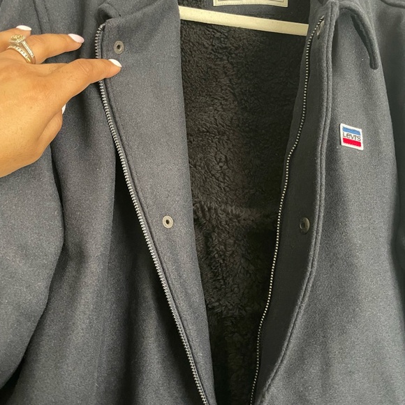 NWT!!! LEVI’S Men’s Lined Wool Coat. Navy. XXL - Picture 3 of 6